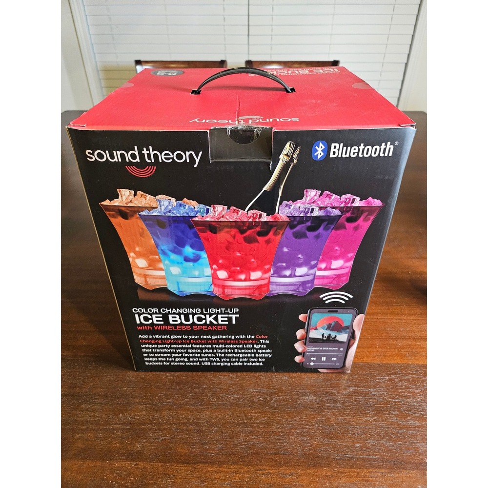 Sound Theory Ice Bucket Adult White Color Changing Bluetooth Speaker IBS-986